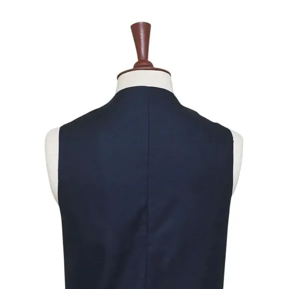 Mens 46R Red Blue Orange Wool Plaid Waistcoat Vest Formal Wedding Preppy Casual